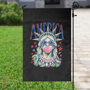 America Statue of Liberty Blowing Bubblegum Garden Flag Star and Glasses Patriotic Summer Vibes Graphic TS02 Print Your Wear