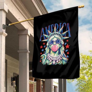 America Statue of Liberty Blowing Bubblegum Garden Flag Star and Glasses Patriotic Summer Vibes Graphic TS02 Print Your Wear