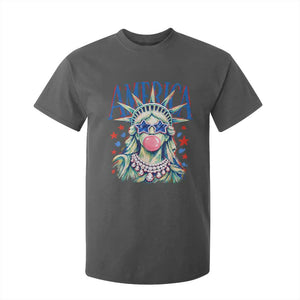 America Statue of Liberty Blowing Bubblegum T Shirt For Kid Star and Glasses Patriotic Summer Vibes Graphic