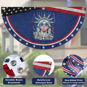 America Statue of Liberty Blowing Bubblegum Patriotic Fan Flag Star and Glasses Summer Vibes Graphic