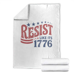 Resist Like Its 1776 Throw Blanket Vintage Distressed Patriotic Political Satire Graphic