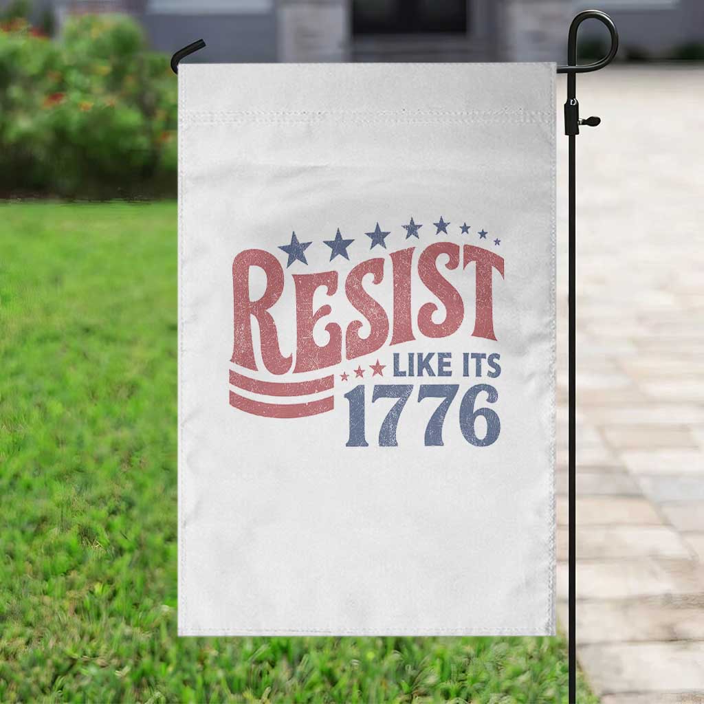 Resist Like Its 1776 Garden Flag Vintage Distressed Patriotic Political Satire Graphic
