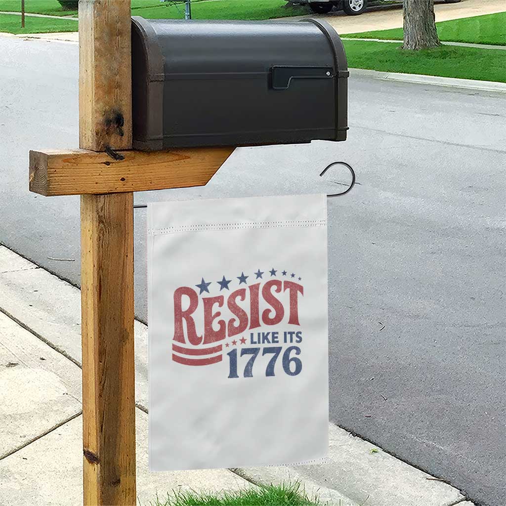 Resist Like Its 1776 Garden Flag Vintage Distressed Patriotic Political Satire Graphic