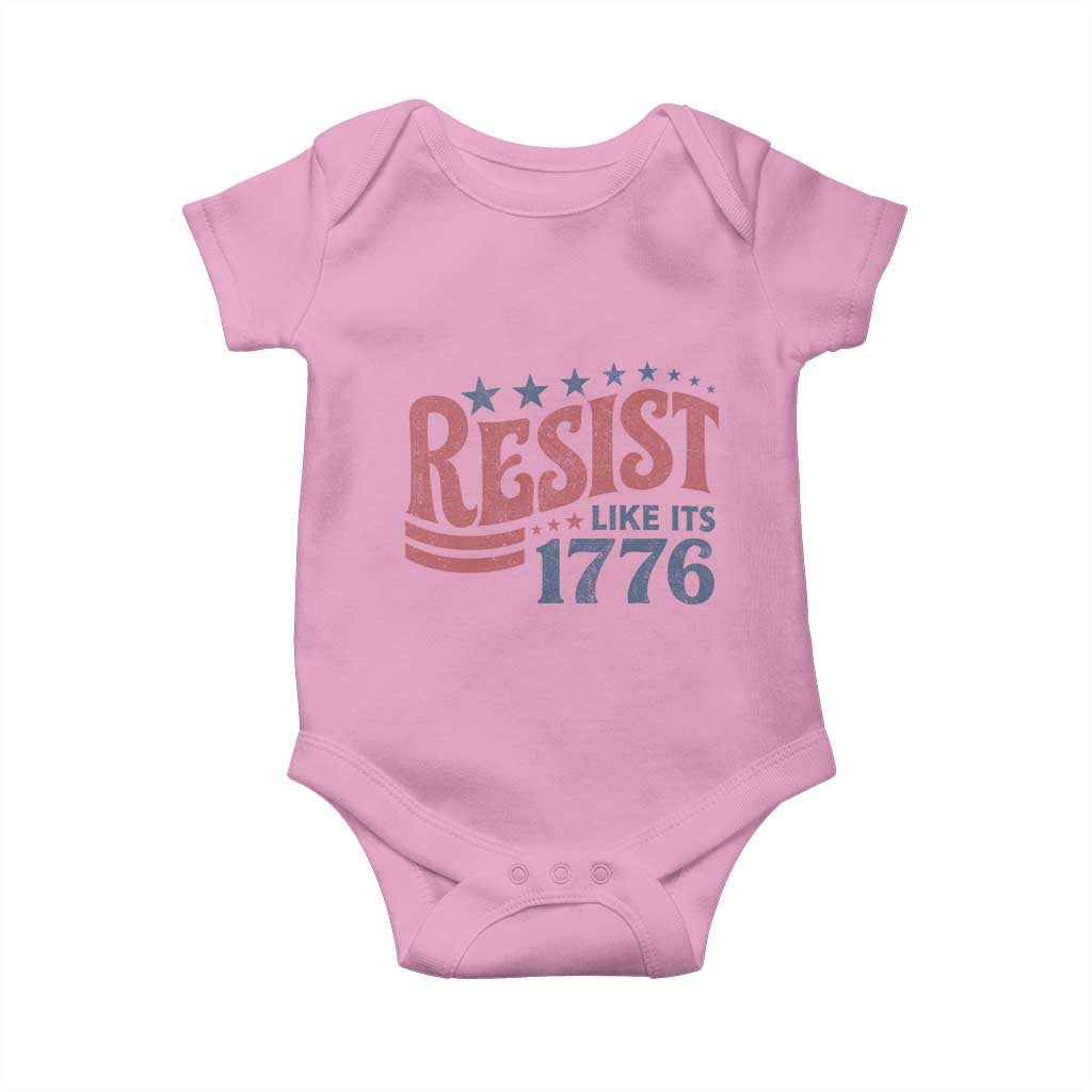Resist Like Its 1776 Baby Onesie Vintage Distressed Patriotic Political Satire Graphic
