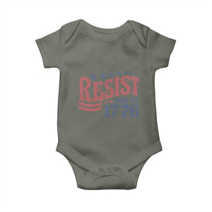 Resist Like Its 1776 Baby Onesie Vintage Distressed Patriotic Political Satire Graphic