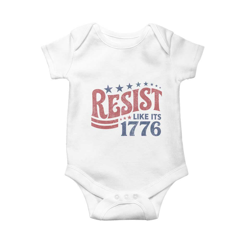 Resist Like Its 1776 Baby Onesie Vintage Distressed Patriotic Political Satire Graphic TS02 White Print Your Wear