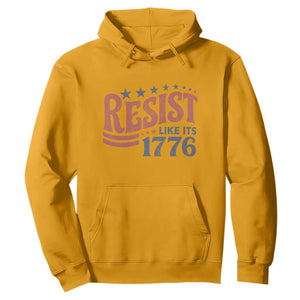 Resist Like Its 1776 Hoodie Vintage Distressed Patriotic Political Satire Graphic
