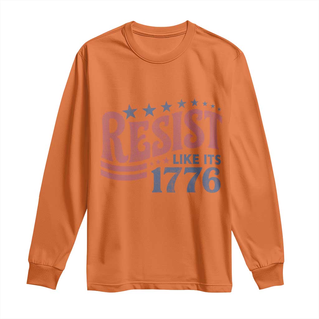 Resist Like Its 1776 Long Sleeve Shirt Vintage Distressed Patriotic Political Satire Graphic