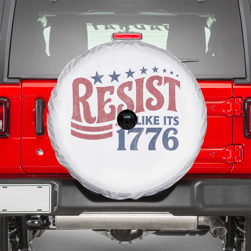 Resist Like Its 1776 Spare Tire Cover Vintage Distressed Patriotic Political Satire Graphic