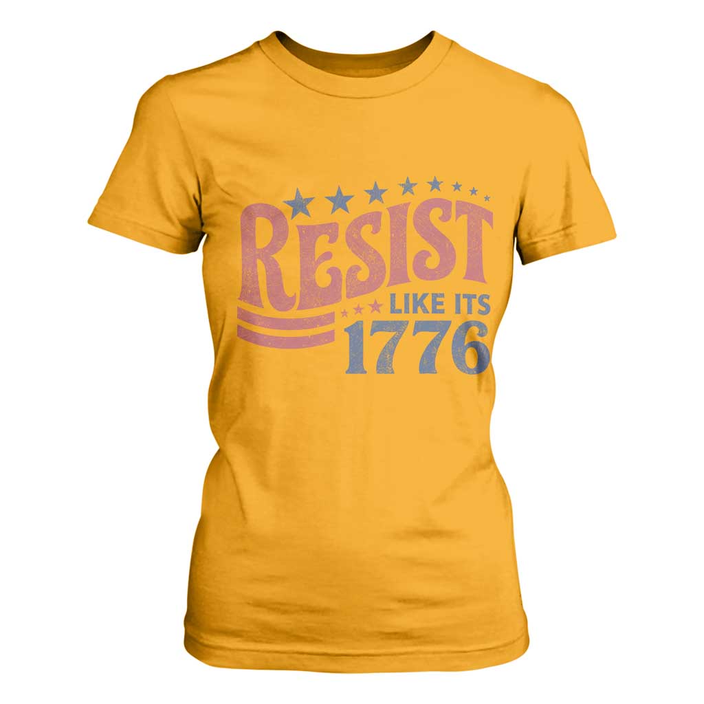 Resist Like Its 1776 T Shirt For Women Vintage Distressed Patriotic Political Satire Graphic