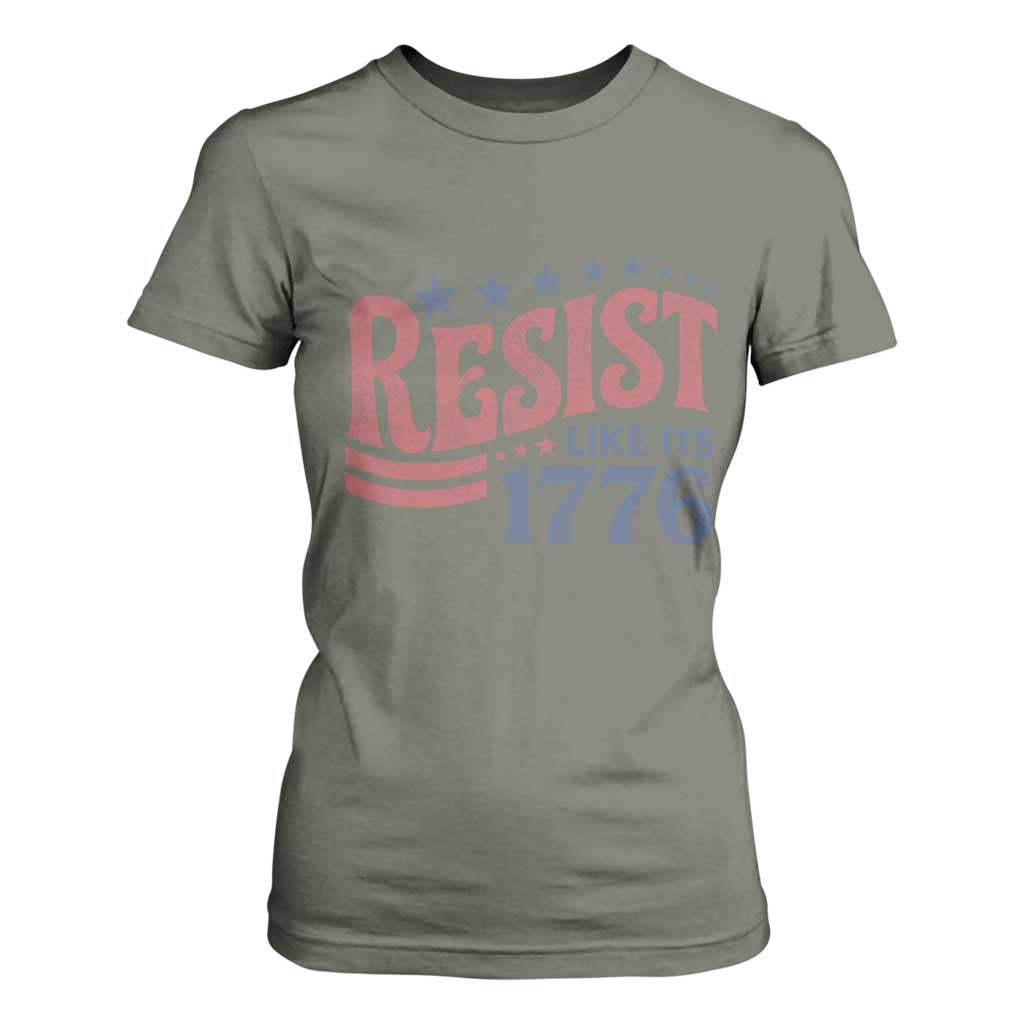 Resist Like Its 1776 T Shirt For Women Vintage Distressed Patriotic Political Satire Graphic