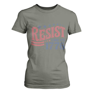 Resist Like Its 1776 T Shirt For Women Vintage Distressed Patriotic Political Satire Graphic