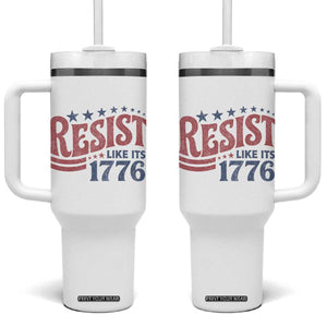 Resist Like Its 1776 Tumbler With Handle Vintage Distressed Patriotic Political Satire Graphic