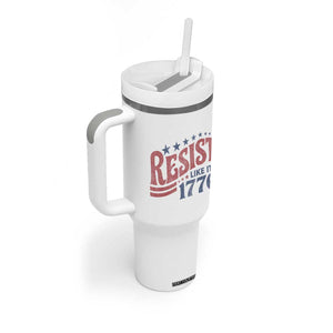 Resist Like Its 1776 Tumbler With Handle Vintage Distressed Patriotic Political Satire Graphic