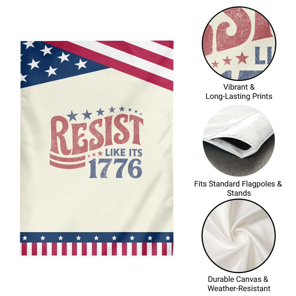 Resist Like Its 1776 Patriotic Garden Flag Vintage Distressed Political Satire Graphic