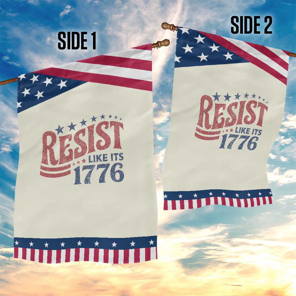 Resist Like Its 1776 Patriotic Garden Flag Vintage Distressed Political Satire Graphic