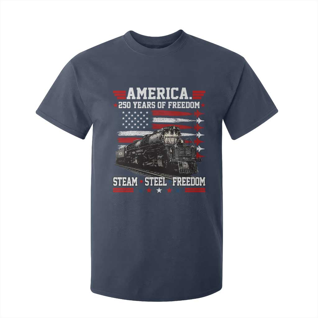 Steam Steel Freedom Stainless American Spirit T Shirt For Kid 250 Years USA Railroad Legend Patriotic Military Jet Flyover Graphic