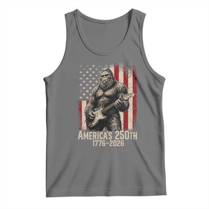 Americas 250th Anniversary 1776-2026 Bigfoot Rock Star Tank Top Playing Electric Guitar Distressed American Flag Graphic