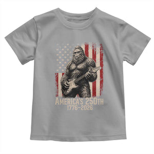 Americas 250th Anniversary 1776-2026 Bigfoot Rock Star Toddler T Shirt Playing Electric Guitar Distressed American Flag Graphic