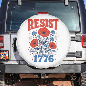 Resist Like Its 1776 Folk Art Floral Botanical Graphic Spare Tire Cover Patriotic Statement Political Satire