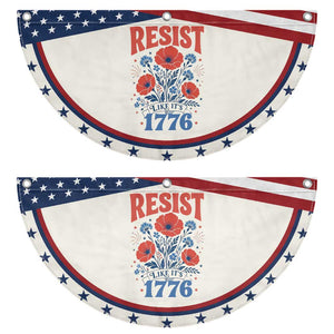 Resist Like Its 1776 Folk Art Floral Botanical Graphic Patriotic Fan Flag Statement Political Satire