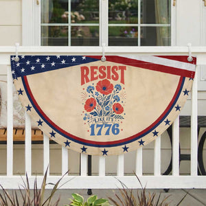 Resist Like Its 1776 Folk Art Floral Botanical Graphic Patriotic Fan Flag Statement Political Satire