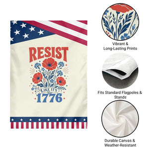 Resist Like Its 1776 Folk Art Floral Botanical Graphic Patriotic Garden Flag Statement Political Satire