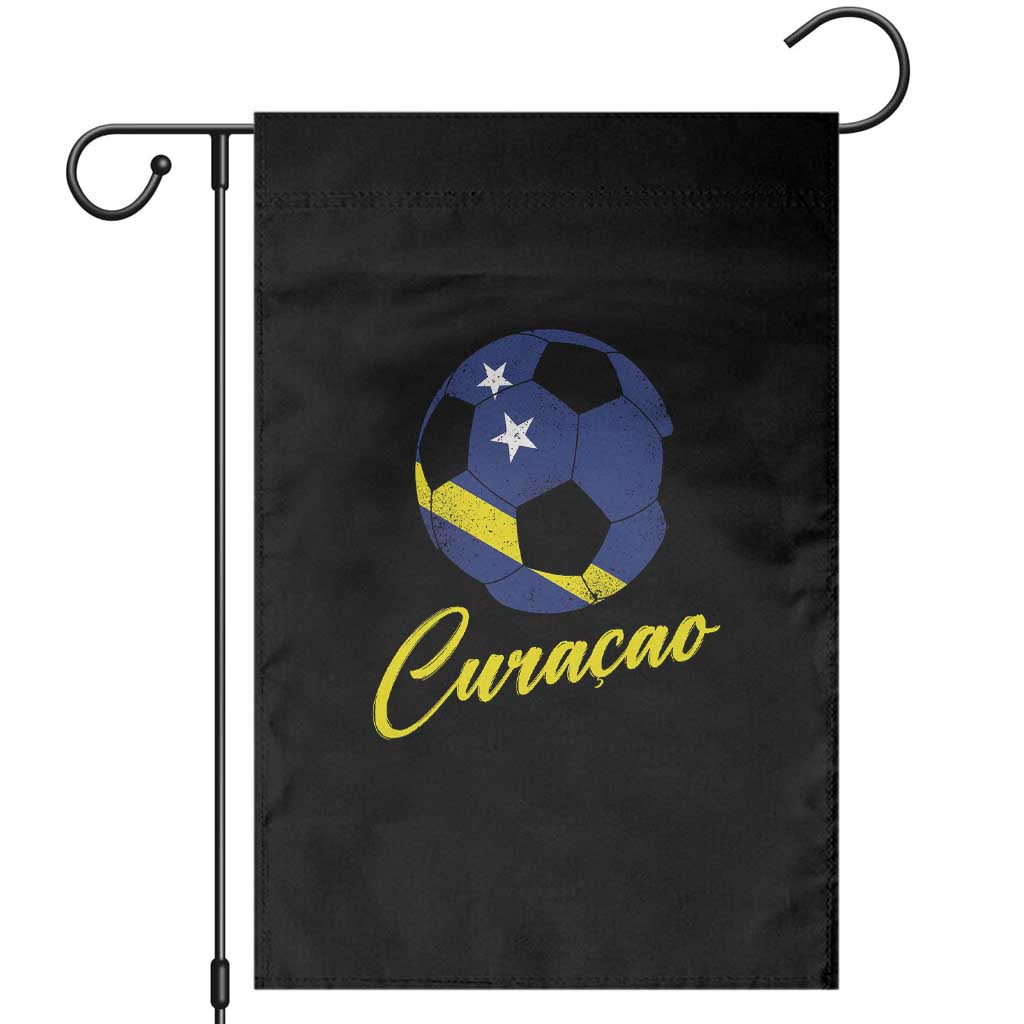 Curaçao Soccer Fans Distressed Flag Garden Flag Football Heritage Pride Support TS02 Black Print Your Wear