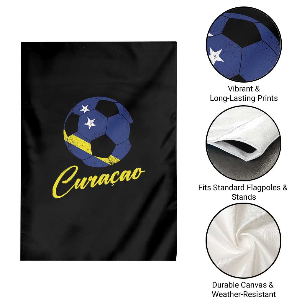 Curaçao Soccer Fans Distressed Flag Garden Flag Football Heritage Pride Support
