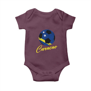 Curaçao Soccer Fans Distressed Flag Baby Onesie Football Heritage Pride Support