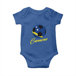Curaçao Soccer Fans Distressed Flag Baby Onesie Football Heritage Pride Support