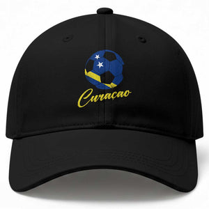 Curaçao Soccer Fans Distressed Flag Baseball Cap Football Heritage Pride Support