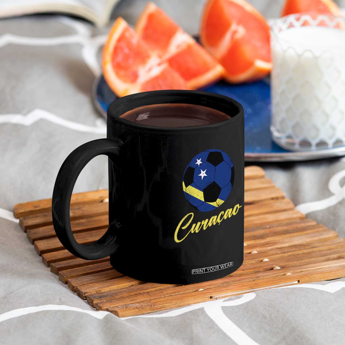 Curaçao Soccer Fans Distressed Flag Coffee Mug Football Heritage Pride Support