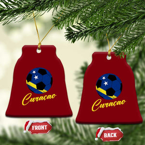 Curaçao Soccer Fans Distressed Flag Ceramic Ornament Football Heritage Pride Support