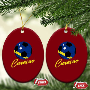 Curaçao Soccer Fans Distressed Flag Ceramic Ornament Football Heritage Pride Support