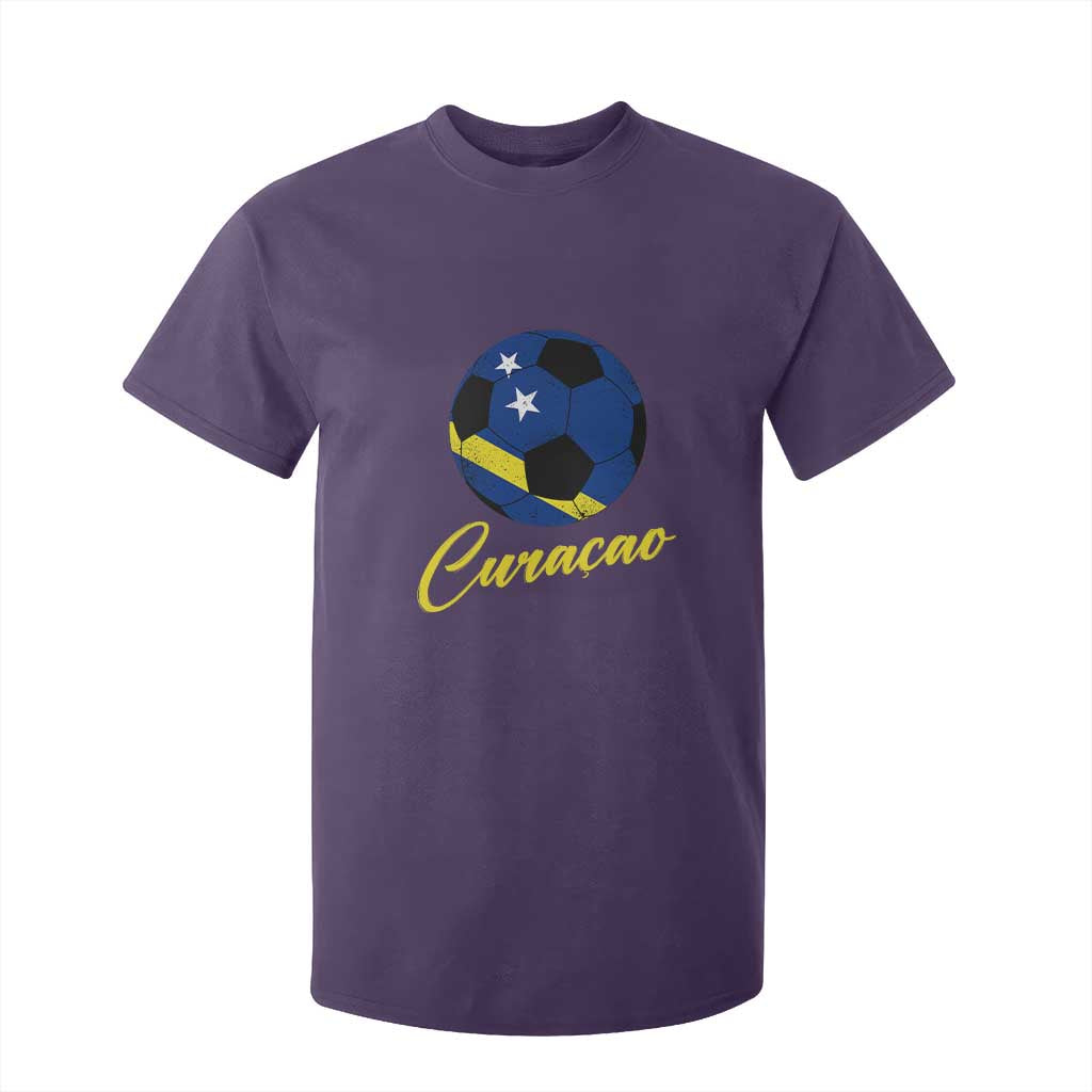 Curaçao Soccer Fans Distressed Flag T Shirt For Kid Football Heritage Pride Support