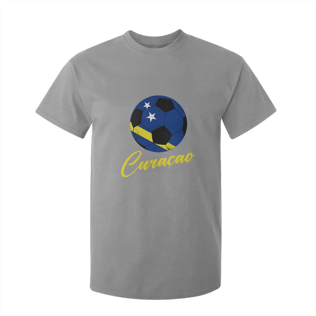 Curaçao Soccer Fans Distressed Flag T Shirt For Kid Football Heritage Pride Support