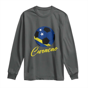 Curaçao Soccer Fans Distressed Flag Long Sleeve Shirt Football Heritage Pride Support