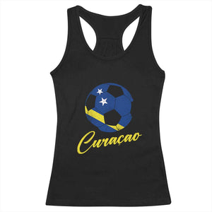 Curaçao Soccer Fans Distressed Flag Racerback Tank Top Football Heritage Pride Support