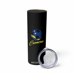 Curaçao Soccer Fans Distressed Flag Skinny Tumbler Football Heritage Pride Support