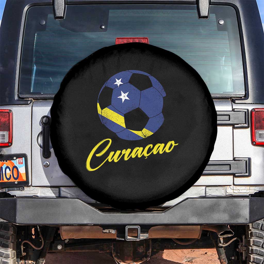 Curaçao Soccer Fans Distressed Flag Spare Tire Cover Football Heritage Pride Support