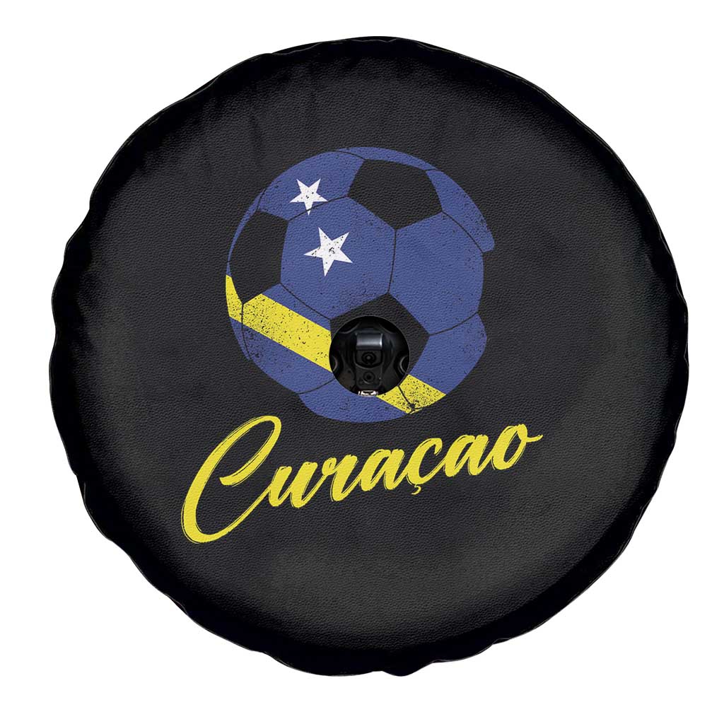 Curaçao Soccer Fans Distressed Flag Spare Tire Cover Football Heritage Pride Support