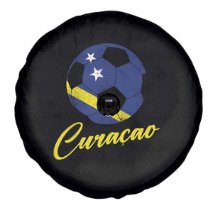 Curaçao Soccer Fans Distressed Flag Spare Tire Cover Football Heritage Pride Support