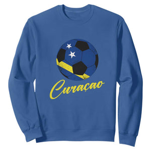 Curaçao Soccer Fans Distressed Flag Sweatshirt Football Heritage Pride Support