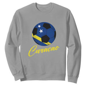 Curaçao Soccer Fans Distressed Flag Sweatshirt Football Heritage Pride Support