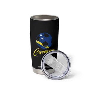 Curaçao Soccer Fans Distressed Flag Tumbler Cup Football Heritage Pride Support