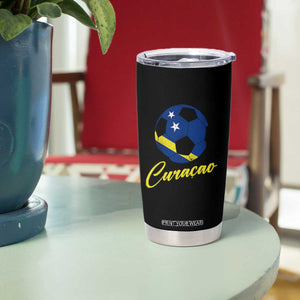 Curaçao Soccer Fans Distressed Flag Tumbler Cup Football Heritage Pride Support