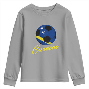 Curaçao Soccer Fans Distressed Flag Youth Sweatshirt Football Heritage Pride Support