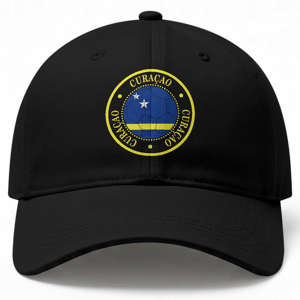 Curaçao Football Pride Circular Crest Vintage Baseball Cap Curacao Flag Soccer Fans Graphic TS02 Print Your Wear