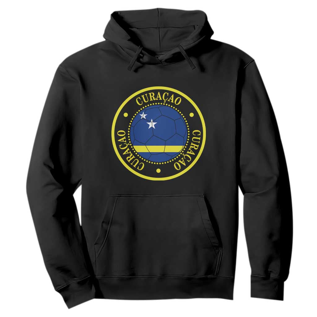 Curaçao Football Pride Circular Crest Vintage Hoodie Curacao Flag Soccer Fans Graphic